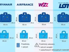 Porównanie wymiarów bagażu podręcznego Ryanair, Air France, Wizz Air i LOT. Sprawdź, jaki bagaż podręczny możesz zabrać na pokład.